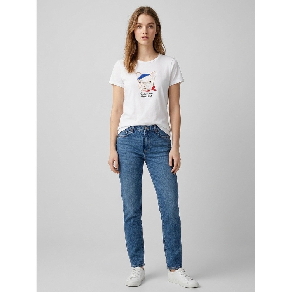 J.Crew Collector Tee White French Bulldog Pardon My Frenchie Graphic T-Shirt S